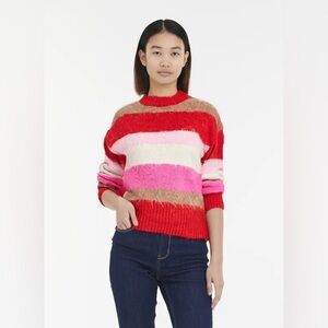 A New Day Women's Brushed Crewneck Sweater Red Pink